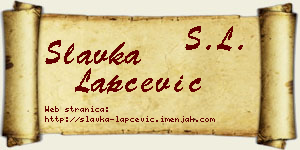 Slavka Lapčević vizit kartica